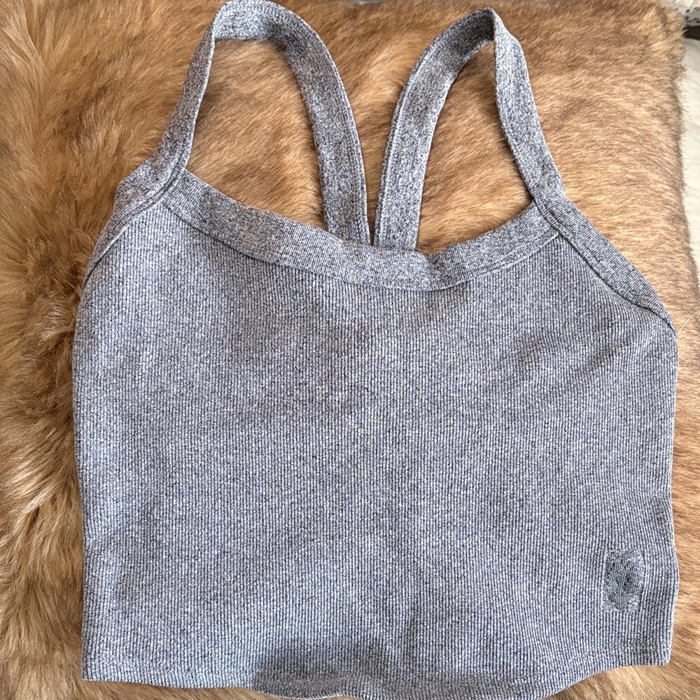 Free People bluish Gray Ribbed cropped  Tank Top